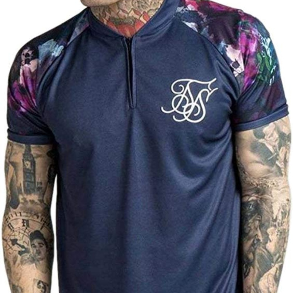 SikSilk Peony Zip Curved Hem Baseball Jersey - NWT